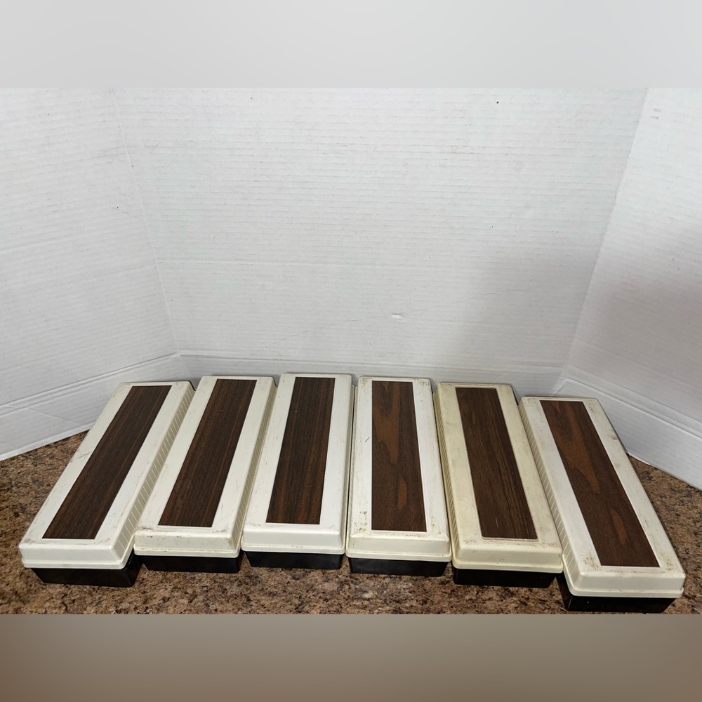 6 Vintage VPI Cassette Tape Storage 15 Tapes Holder Hard Plastic Case